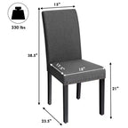 Lot de 2 chaises de salle à manger en tissu Costway rembourrées avec clous décoratifs