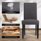 Lot de 2 chaises de salle à manger en tissu Costway rembourrées avec clous décoratifs
