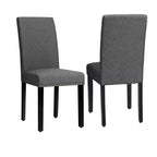 Lot de 2 chaises de salle à manger en tissu Costway rembourrées avec clous décoratifs