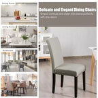 Lot de 2 chaises de salle à manger en tissu Costway rembourrées avec clous décoratifs