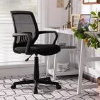Chaise de bureau Costway à dossier mi-haut en maille, hauteur réglable, fauteuil de direction avec support lombaire