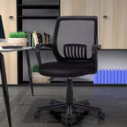 Chaise de bureau Costway à dossier mi-haut en maille, hauteur réglable, fauteuil de direction avec support lombaire