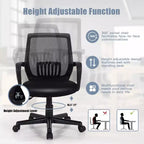 Chaise de bureau Costway à dossier mi-haut en maille, hauteur réglable, fauteuil de direction avec support lombaire