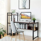 Bureau informatique multifonctionnel Costway avec étagères de rangement à 4 niveaux