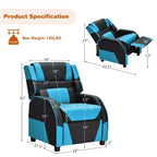 Costway Fauteuil inclinable pour enfants et adolescents avec appui-tête et repose-pieds en cuir PU Jaune/Blanc/Bleu/Rose