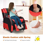 Costway Fauteuil inclinable pour enfants et adolescents avec appui-tête et repose-pieds en cuir PU Jaune/Blanc/Bleu/Rose