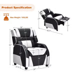 Costway Fauteuil inclinable pour enfants et adolescents avec appui-tête et repose-pieds en cuir PU Jaune/Blanc/Bleu/Rose