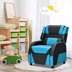 Costway Fauteuil inclinable pour enfants et adolescents avec appui-tête et repose-pieds en cuir PU Jaune/Blanc/Bleu/Rose