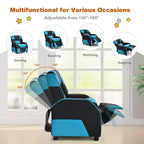 Costway Fauteuil inclinable pour enfants et adolescents avec appui-tête et repose-pieds en cuir PU Jaune/Blanc/Bleu/Rose