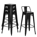 Costway Lot de 4 tabourets de bar en métal de 76 cm de hauteur, style industriel avec dossier bas en acier