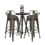 Costway Lot de 4 tabourets de bar en métal de 76 cm de hauteur, style industriel avec dossier bas en acier