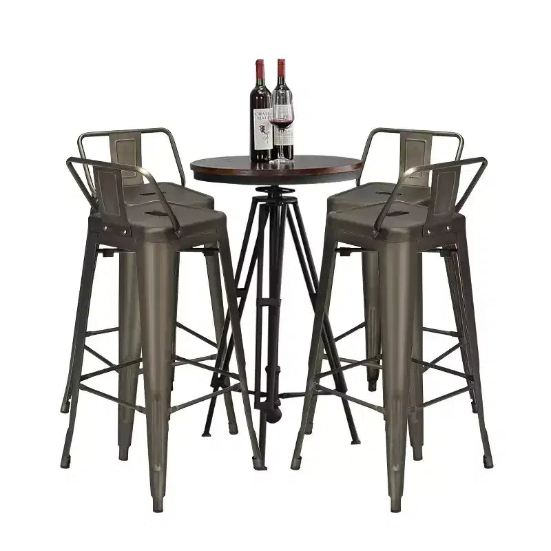 Costway Lot de 4 tabourets de bar en métal de 76 cm de hauteur, style industriel avec dossier bas en acier