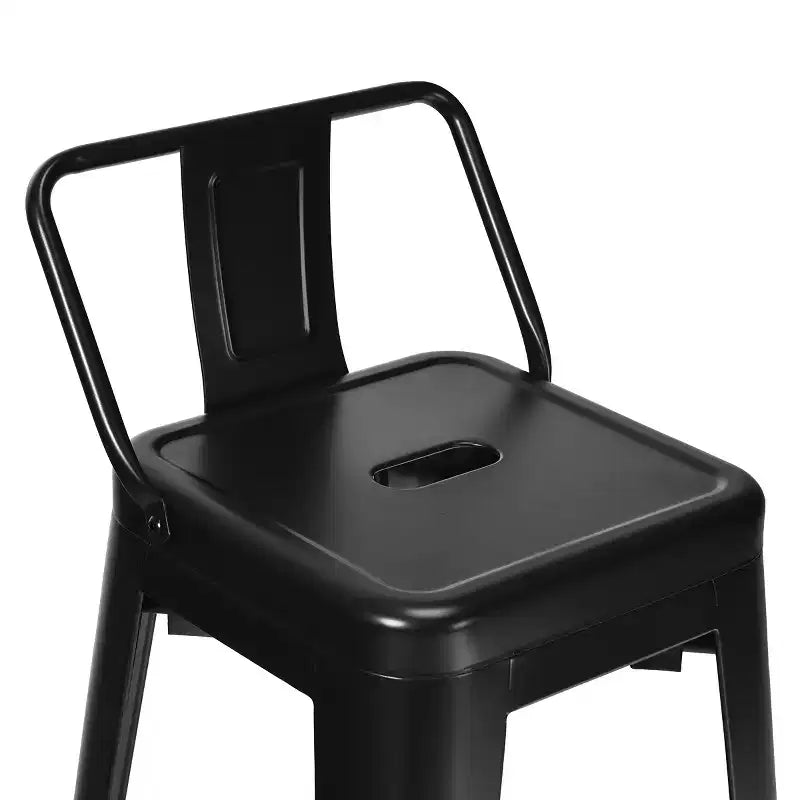 Costway Lot de 4 tabourets de bar en métal de 76 cm de hauteur, style industriel avec dossier bas en acier