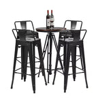 Costway Lot de 4 tabourets de bar en métal de 76 cm de hauteur, style industriel avec dossier bas en acier