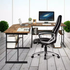 Bureau d'ordinateur Costway en forme de L avec plateau inclinable et table à dessin