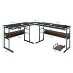 Bureau d'ordinateur Costway en forme de L avec plateau inclinable et table à dessin