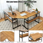 Bureau d'ordinateur Costway en forme de L avec plateau inclinable et table à dessin