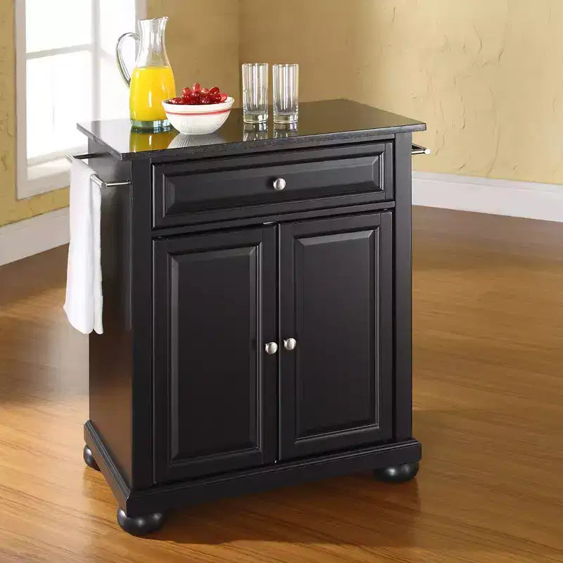 Dessus en granit noir Alexandrie Îlot/chariot de cuisine portable - Crosley