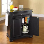 Dessus en granit noir Alexandrie Îlot/chariot de cuisine portable - Crosley