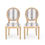 Lot de 2 chaises de salle à manger en tissu de style campagnard Phinnaeus - Christopher Knight Home