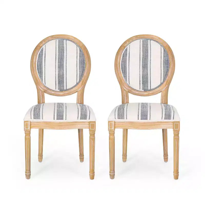 Lot de 2 chaises de salle à manger en tissu de style campagnard Phinnaeus - Christopher Knight Home