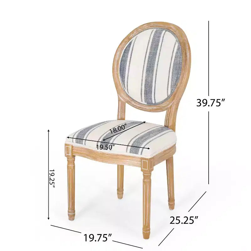 Lot de 2 chaises de salle à manger en tissu de style campagnard Phinnaeus - Christopher Knight Home