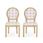 Lot de 2 chaises de salle à manger en tissu de style campagnard Phinnaeus - Christopher Knight Home