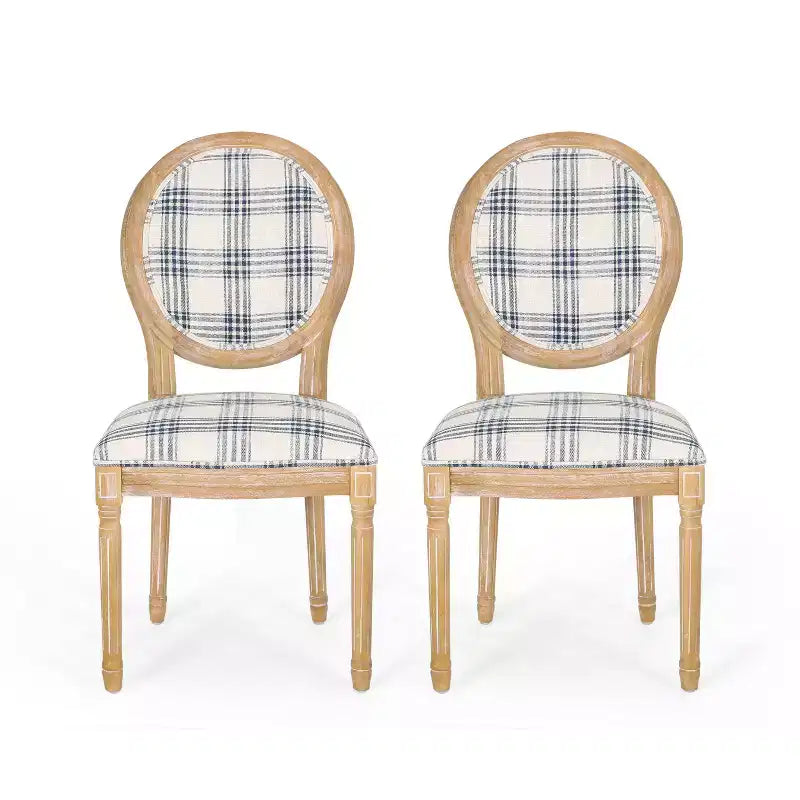 Lot de 2 chaises de salle à manger en tissu de style campagnard Phinnaeus - Christopher Knight Home