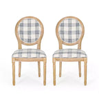 Lot de 2 chaises de salle à manger en tissu de style campagnard Phinnaeus - Christopher Knight Home