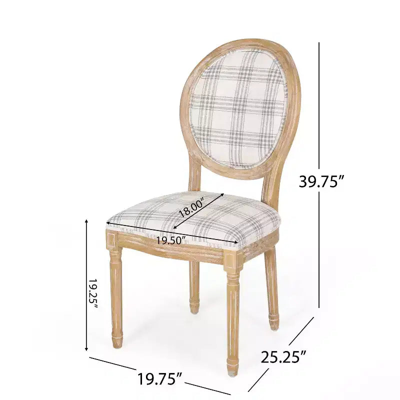 Lot de 2 chaises de salle à manger en tissu de style campagnard Phinnaeus - Christopher Knight Home