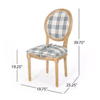 Lot de 2 chaises de salle à manger en tissu de style campagnard Phinnaeus - Christopher Knight Home