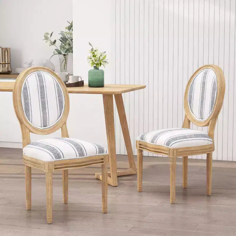 Lot de 2 chaises de salle à manger en tissu de style campagnard Phinnaeus - Christopher Knight Home