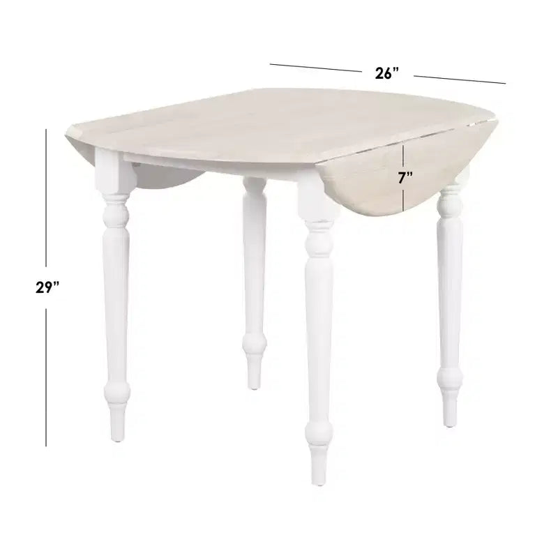 Table à manger extensible Buylateral 4 places de style campagnard en bois massif avec deux rallonges abattantes