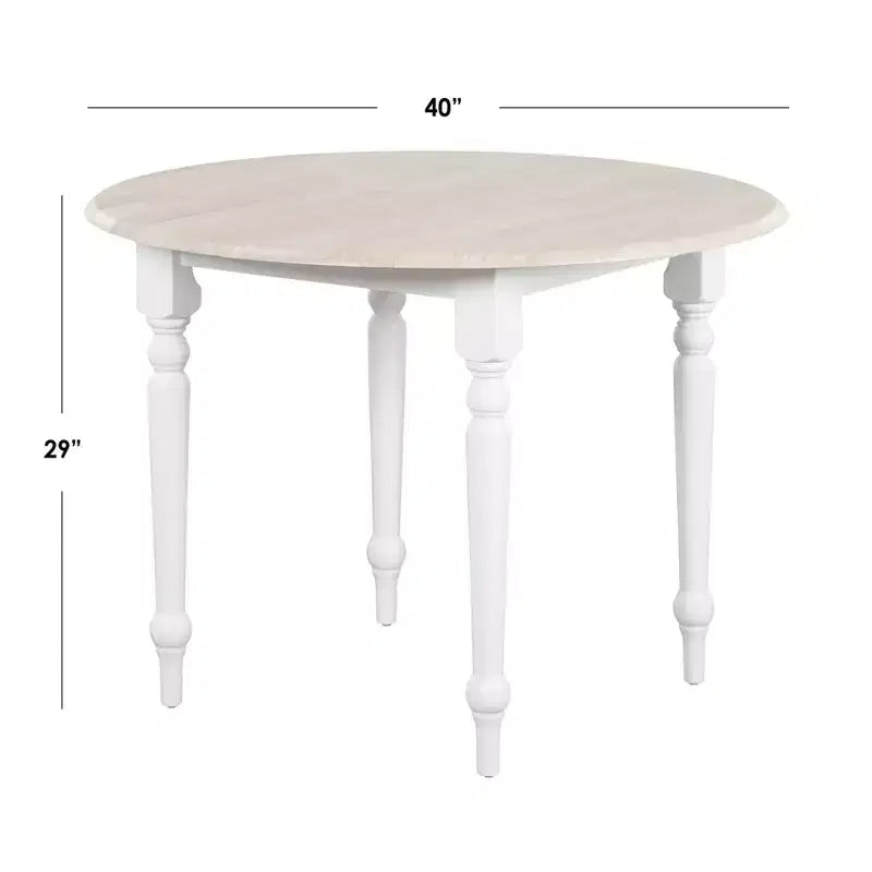 Table à manger extensible Buylateral 4 places de style campagnard en bois massif avec deux rallonges abattantes