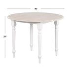 Table à manger extensible Buylateral 4 places de style campagnard en bois massif avec deux rallonges abattantes