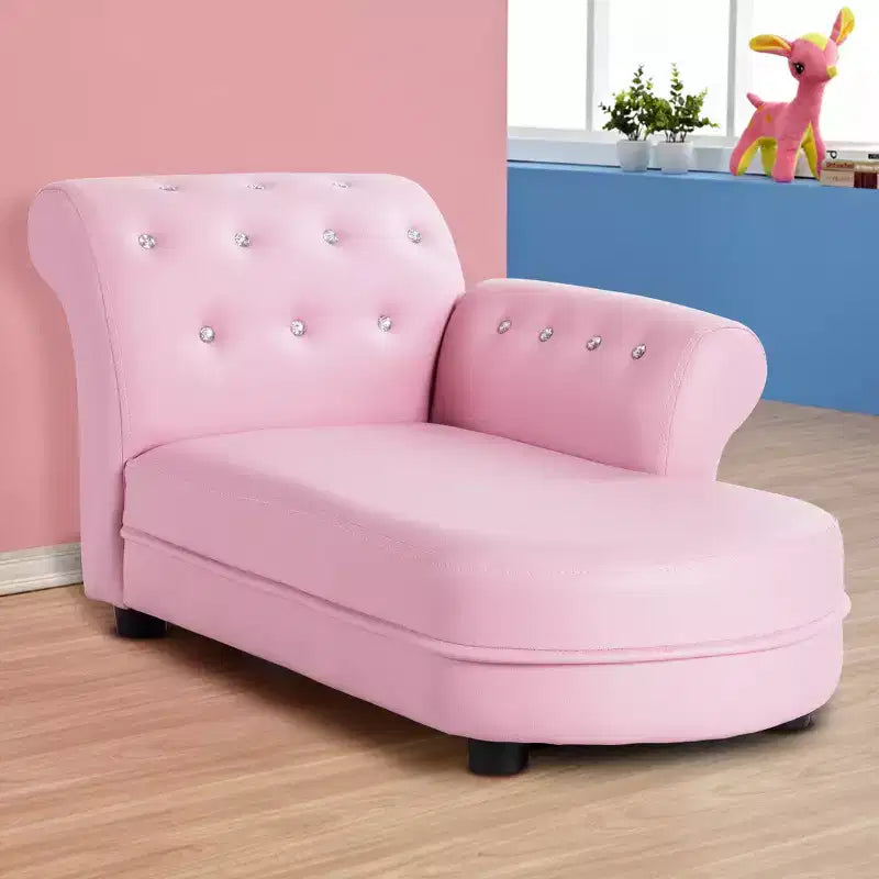 Costway Canapé enfant rose, chaise longue avec accoudoirs, canapé de relaxation, chambre, salon