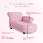 Costway Canapé enfant rose, chaise longue avec accoudoirs, canapé de relaxation, chambre, salon