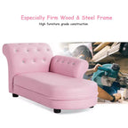 Costway Canapé enfant rose, chaise longue avec accoudoirs, canapé de relaxation, chambre, salon