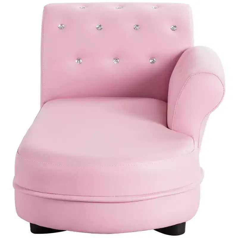 Costway Canapé enfant rose, chaise longue avec accoudoirs, canapé de relaxation, chambre, salon