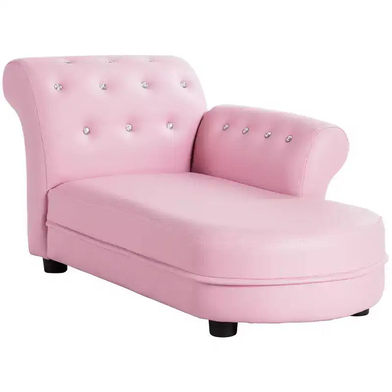 Costway Canapé enfant rose, chaise longue avec accoudoirs, canapé de relaxation, chambre, salon