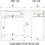 Bureau cottage Shaker de 40 po – Alaterre Furniture