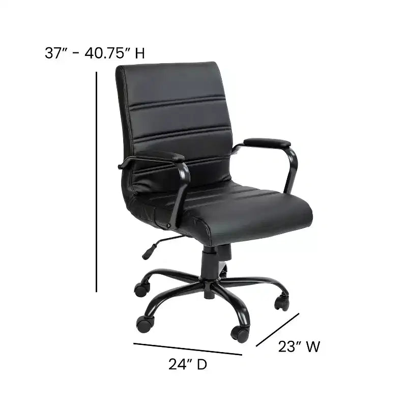 Chaise de bureau Merrick Lane mi-hauteur contemporaine avec accoudoirs rembourrés