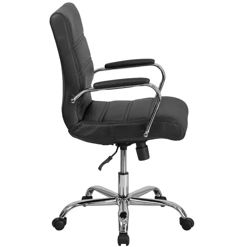 Chaise de bureau Merrick Lane mi-hauteur contemporaine avec accoudoirs rembourrés