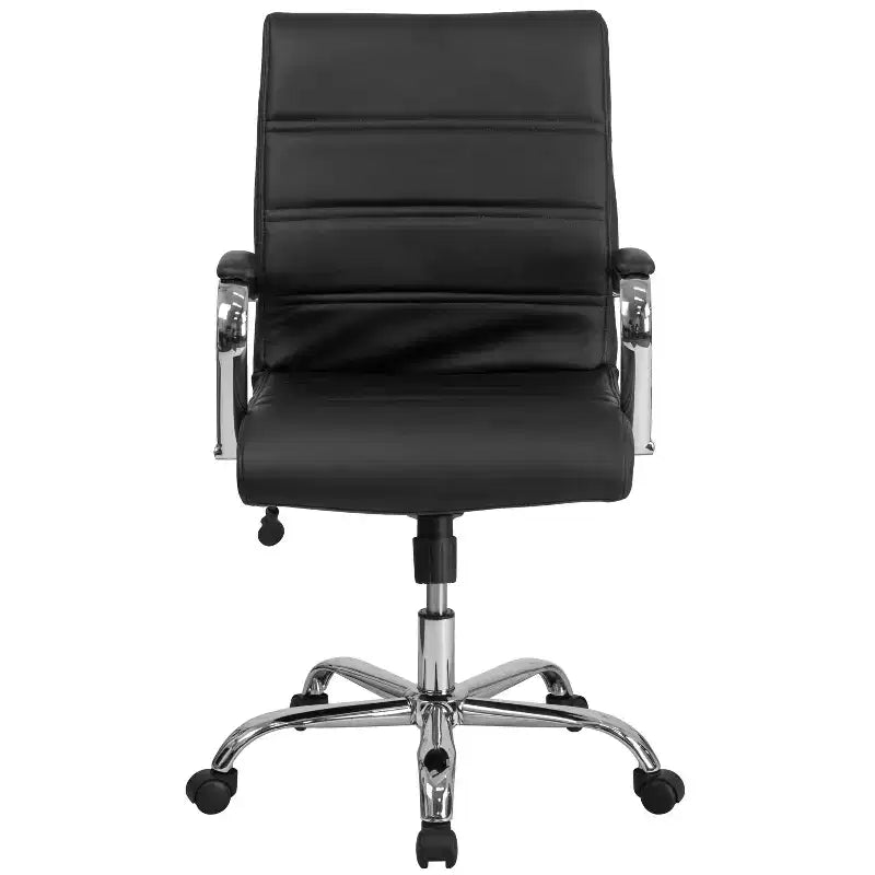 Chaise de bureau Merrick Lane mi-hauteur contemporaine avec accoudoirs rembourrés
