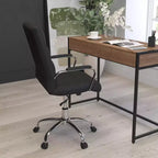 Chaise de bureau Merrick Lane mi-hauteur contemporaine avec accoudoirs rembourrés