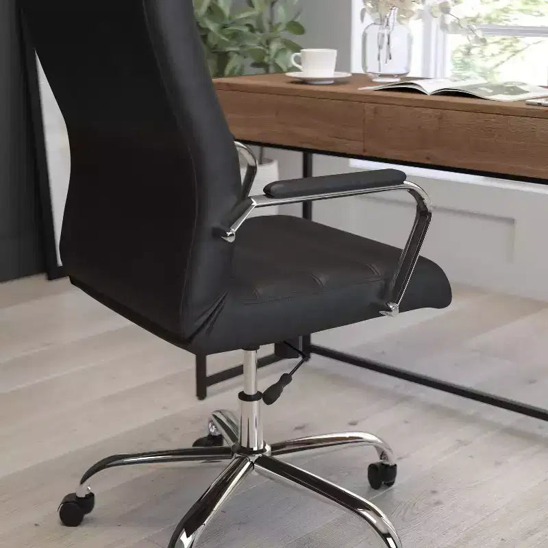 Chaise de bureau Merrick Lane mi-hauteur contemporaine avec accoudoirs rembourrés