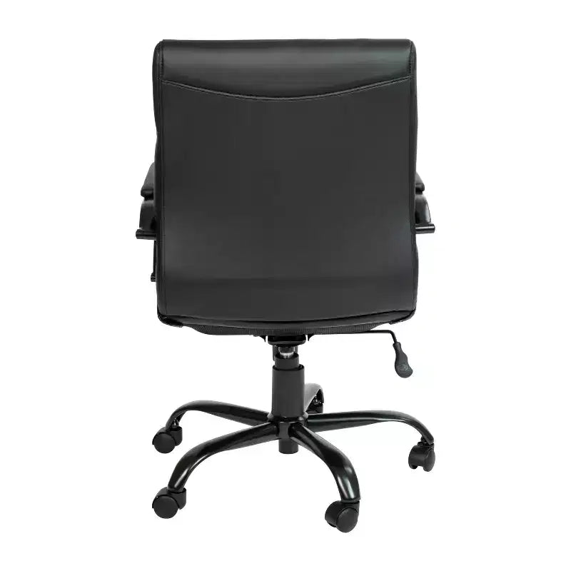 Chaise de bureau Merrick Lane mi-hauteur contemporaine avec accoudoirs rembourrés