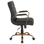 Chaise de bureau Merrick Lane mi-hauteur contemporaine avec accoudoirs rembourrés