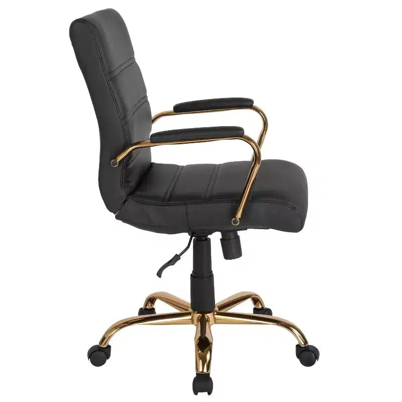 Chaise de bureau Merrick Lane mi-hauteur contemporaine avec accoudoirs rembourrés