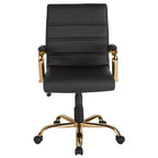 Chaise de bureau Merrick Lane mi-hauteur contemporaine avec accoudoirs rembourrés